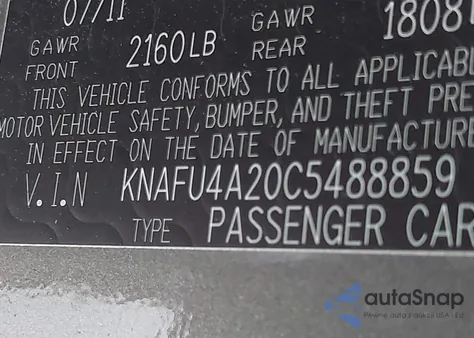 2012 Kia Forte Ex from USA, damaged, VIN KNAFU4A20C5488859